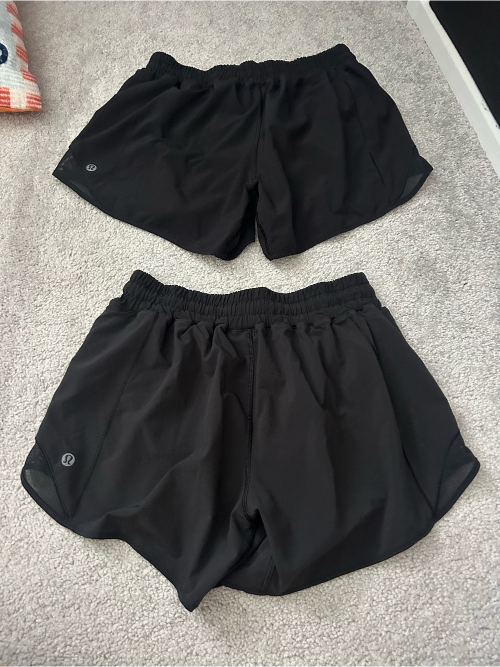 lululemon athletica Black Athletic Running Shorts with Reflective Detail - Picture 2 of 3